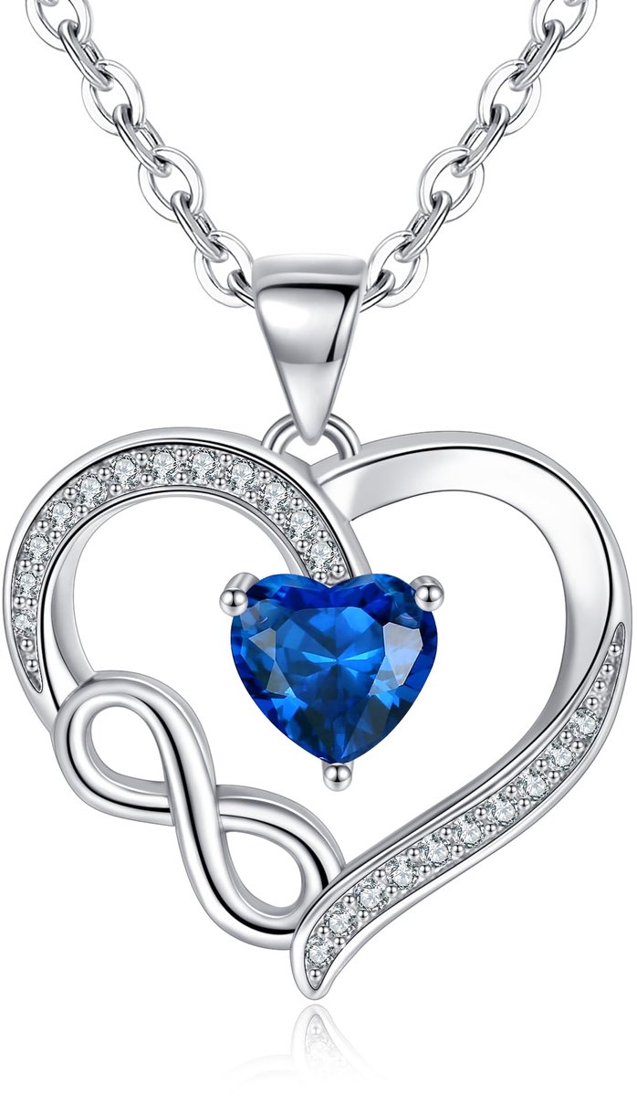 Dailygoods- Moederdag Ketting - Gepersonaliseerd - Zirkonia - Hartvorm - Dames - Bijzonder Cadeau - Halsketting