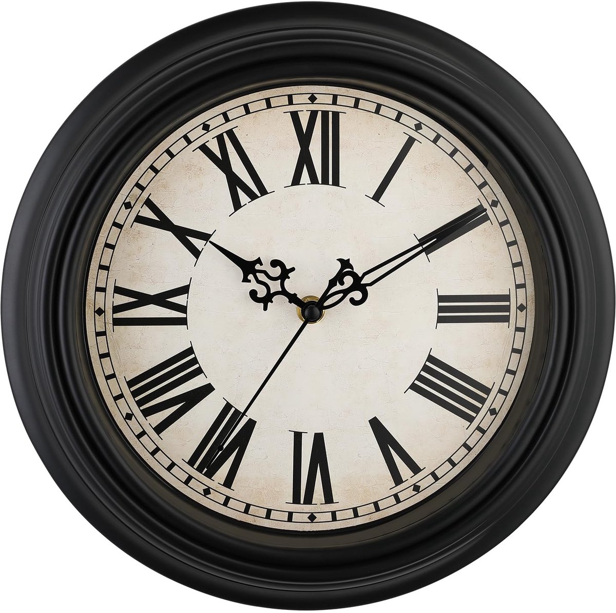 Dailygoods - Plumeet Retro Wandklok 30 cm - Stille Vintage Klok voor Keuken, Woonkamer en Slaapkamer