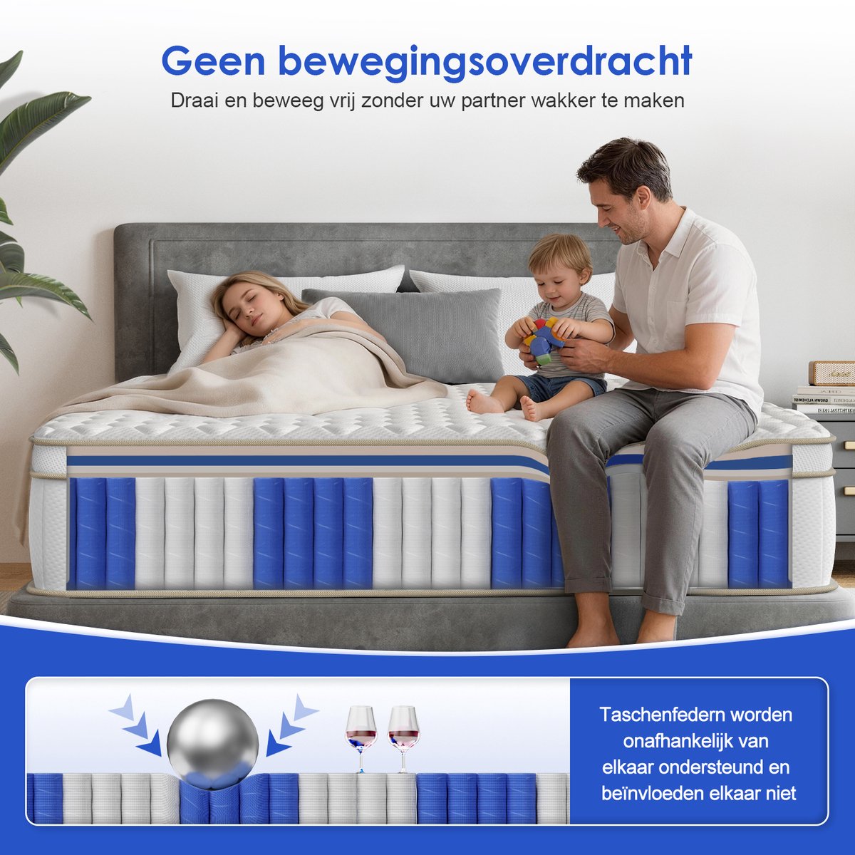 Lexzurn Matras 160x200 cm - Pocketvering Matras thumbnail 5