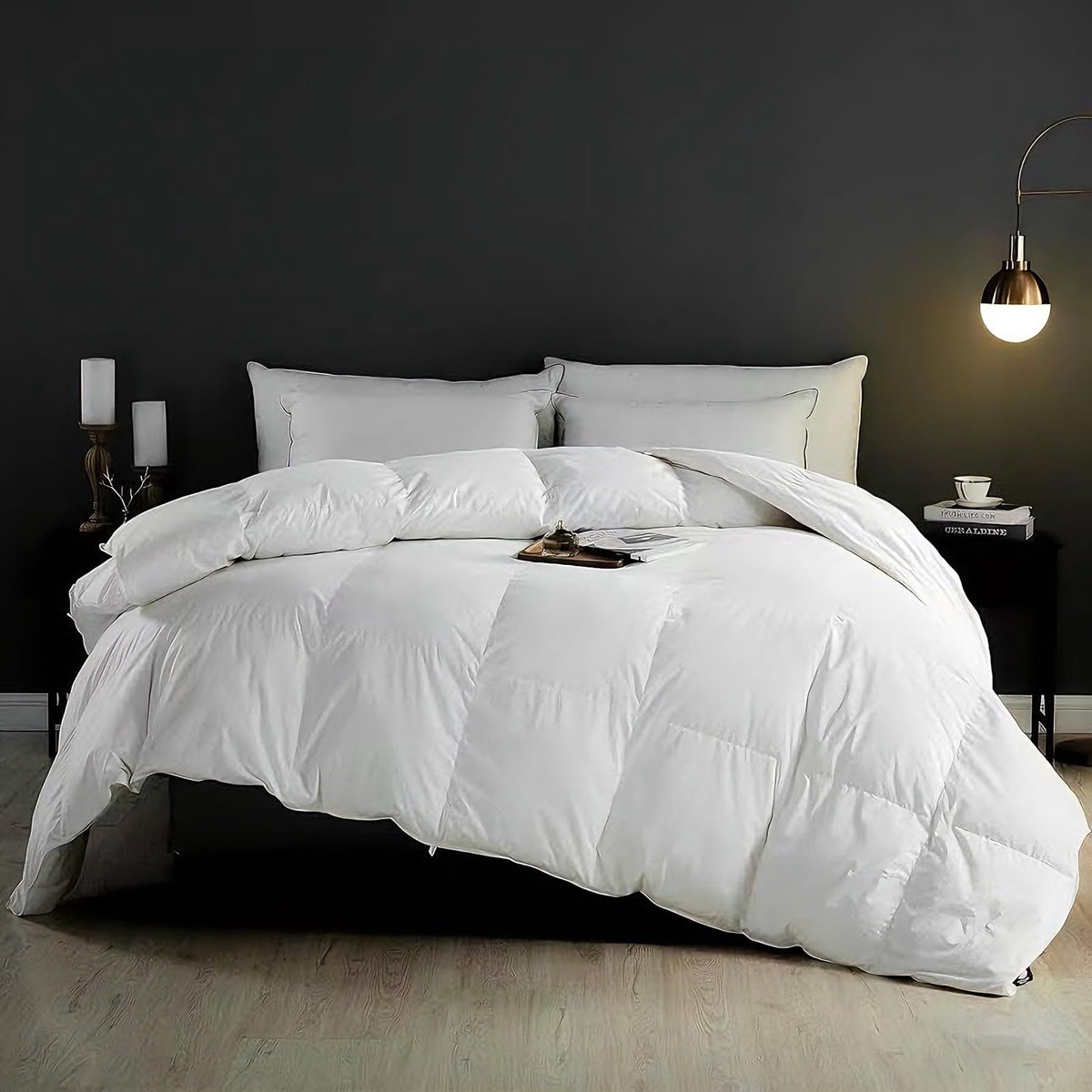 SnelShoppen - Donsdekbed 80/90 cm, 100% puur dons en veren, Egyptisch katoen, Luxe warm dekbed voor een comfortabele nachtrust, Ideaal voor kinderen e