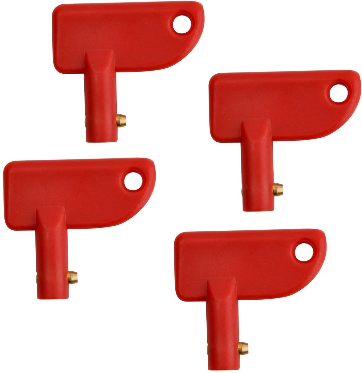 Dailygoods - 4 Stuks Accu Scheidingsschakelaar met Sleutel - 10mm Separator Schakelaar voor Auto