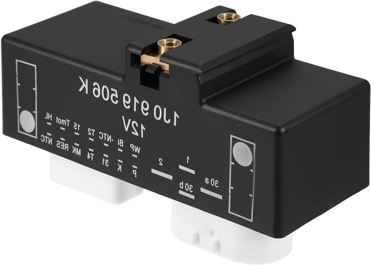 Radiator Fan Control Module - Ventilatorregelaar Relay - Motorkoeling Regelen - Duurzaam Corrosiebestendig Materiaal - 1 Stuks - Zwart Wit