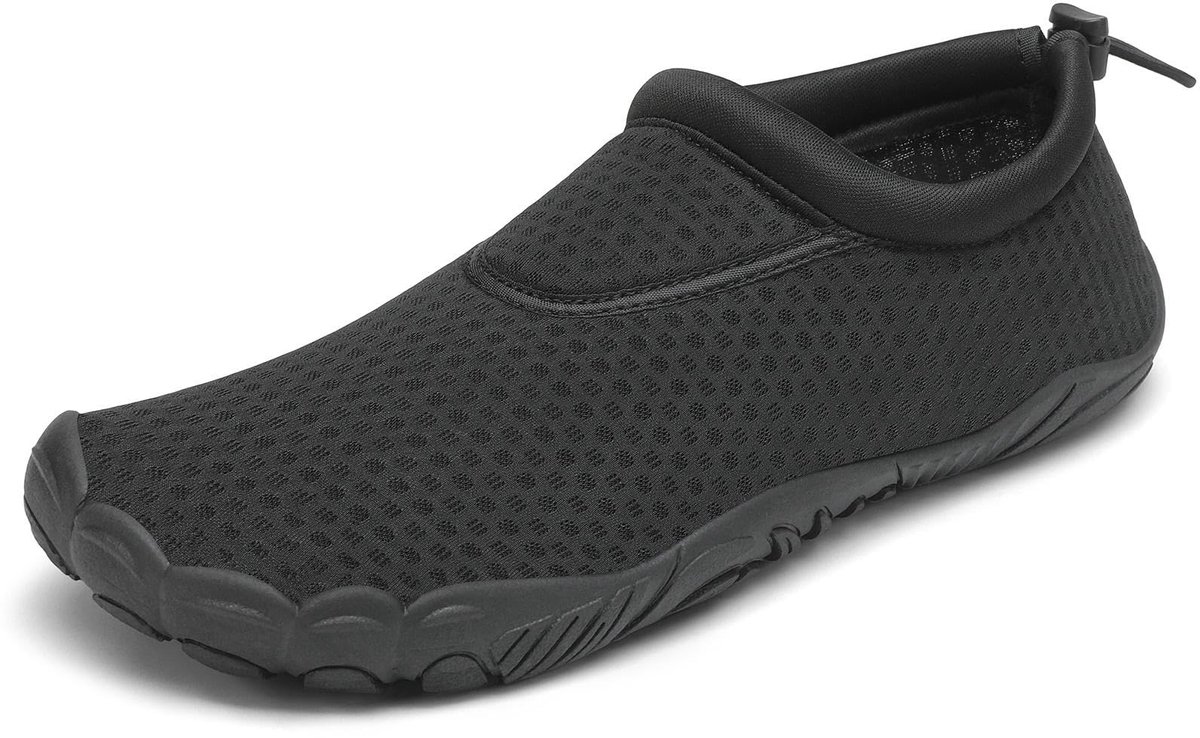 SnelShoppen - Waterschoenen Heren Dames Zwemschoenen Ademend Sneldrogend Antislip Lichtgewicht Blotevoeten Schoenen 41 EU Vet Zwart voor Strand, Zwemm