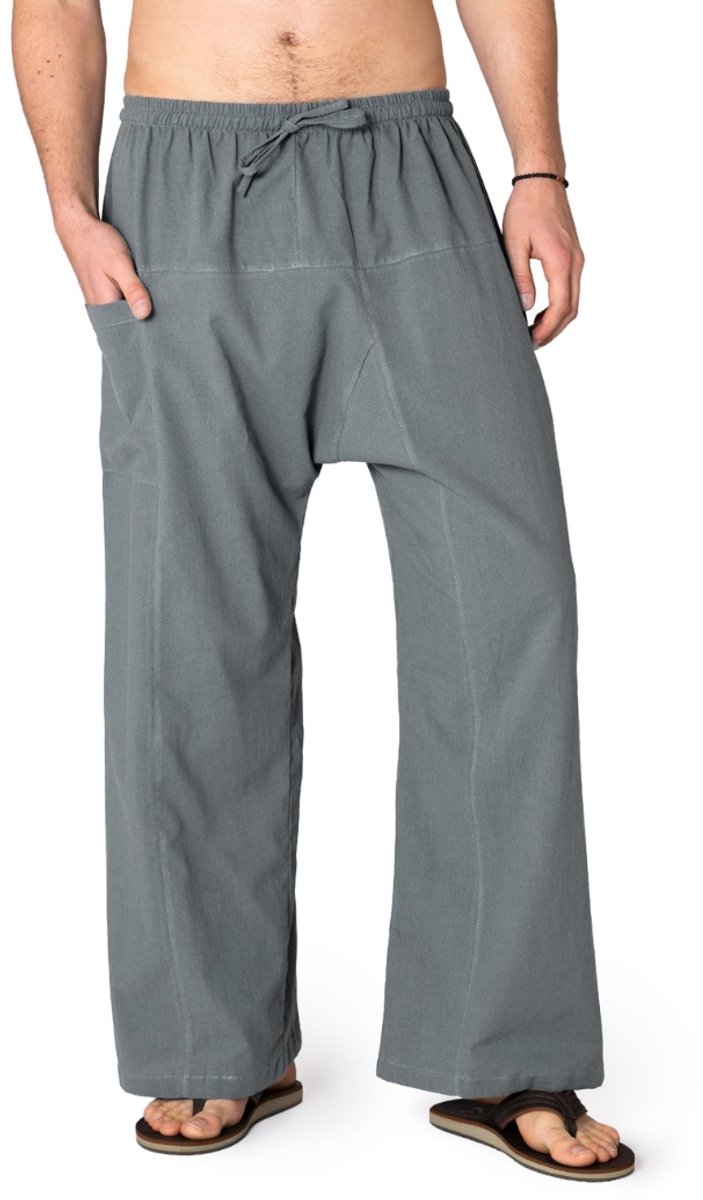 PANASIAM lichte katoenen broek dames, heren - Comfortbroek, baggy vissersbroek