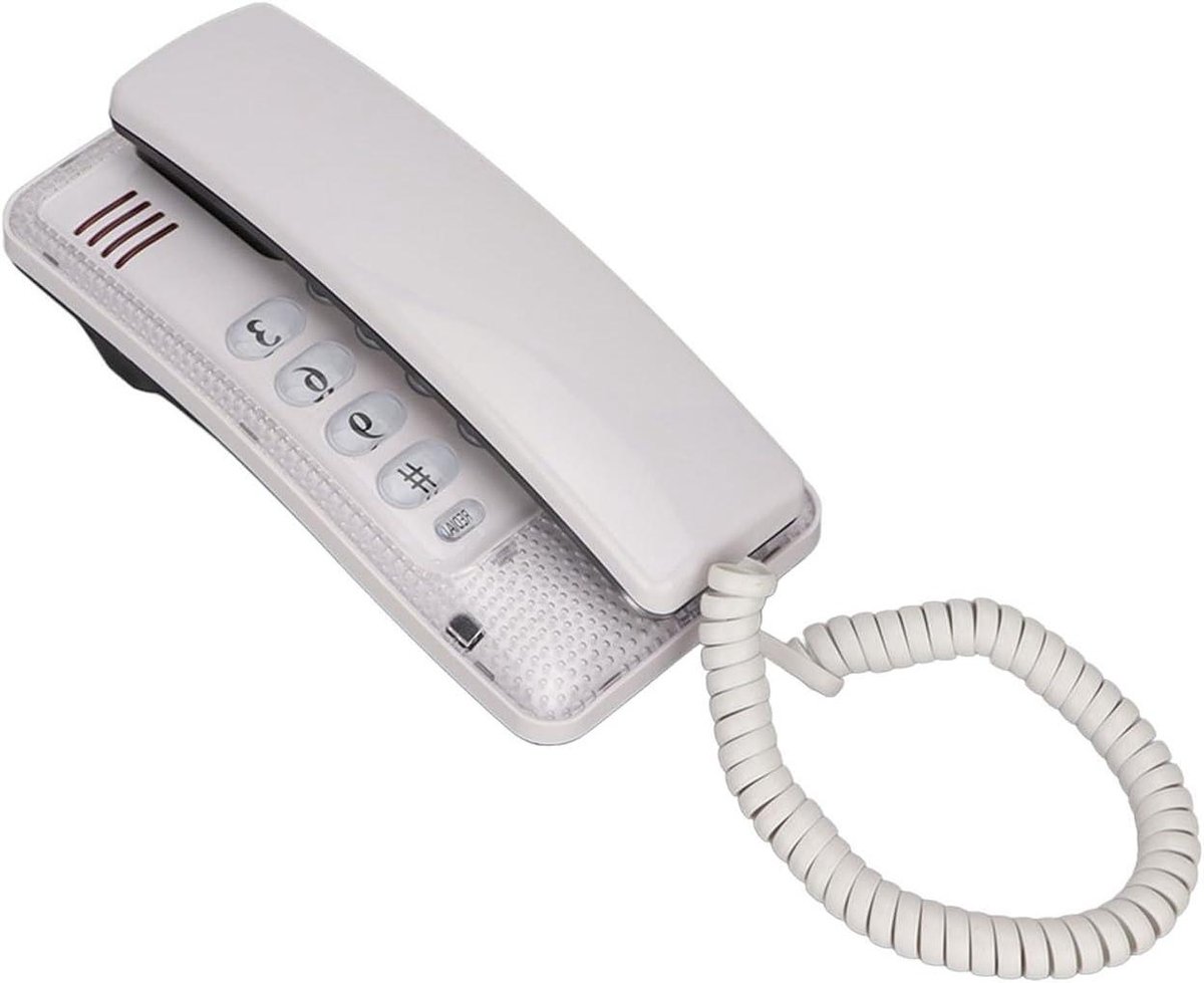 Vaste Telefoon - Huistelefoon Wandtelefoon - Thuisgebruik Kantoor - Mute Functie - 19 x 9 x 8 cm - Wit