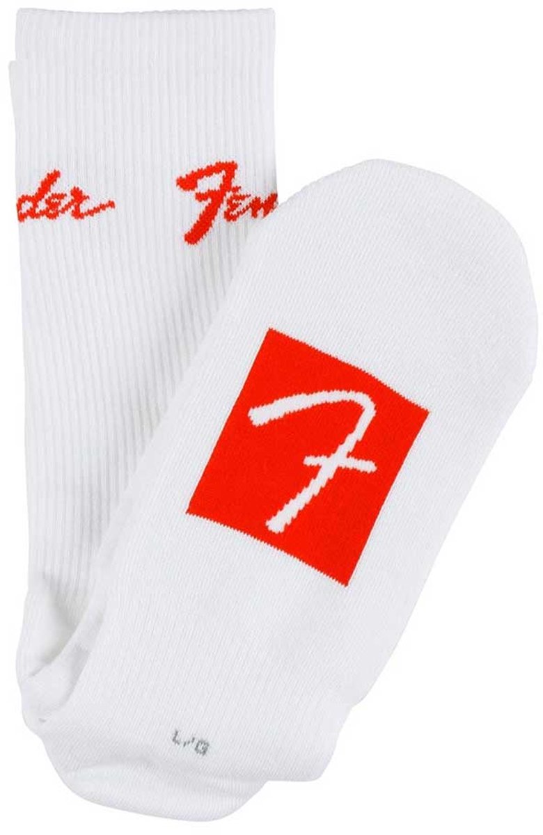 Fender Stompsocks Sokken met Fender Logo Wit 9100019506