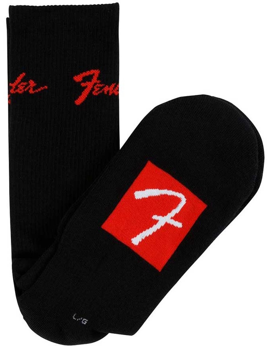 Fender Stompsocks Sokken met Fender Logo Zwart 9100018506
