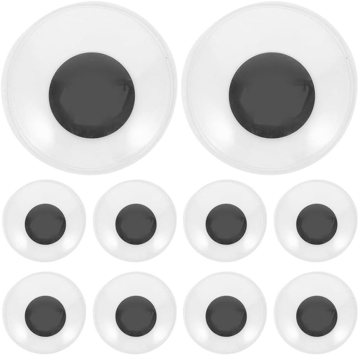 Wiebelogen Zelfklevend - Plakogen Knutselen - Creatieve Projecten - PVC Materiaal - 10 stuks - Zwart Wit