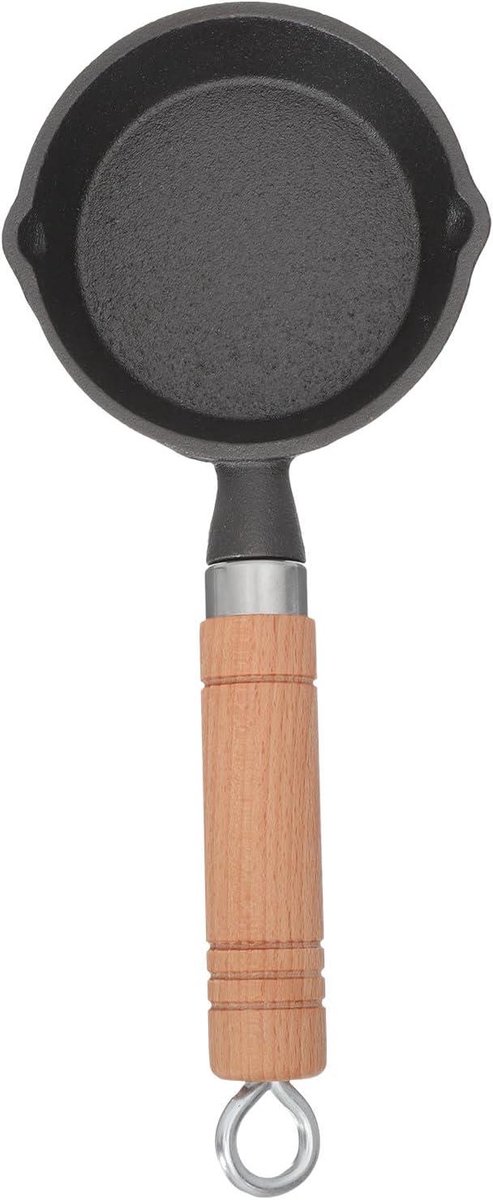 Mini Gietijzeren Koekenpan - Ontbijtpan Eierpan - Ontbijt Maken - Antiaanbaklaag - Compact Formaat - Zwart