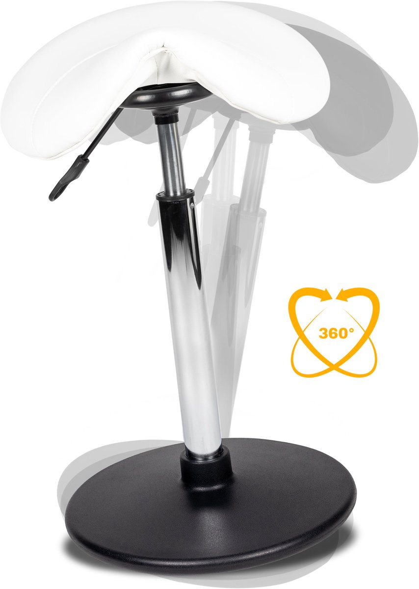 Ergonomische Balanskruk Wit Hoog (70-86cm)