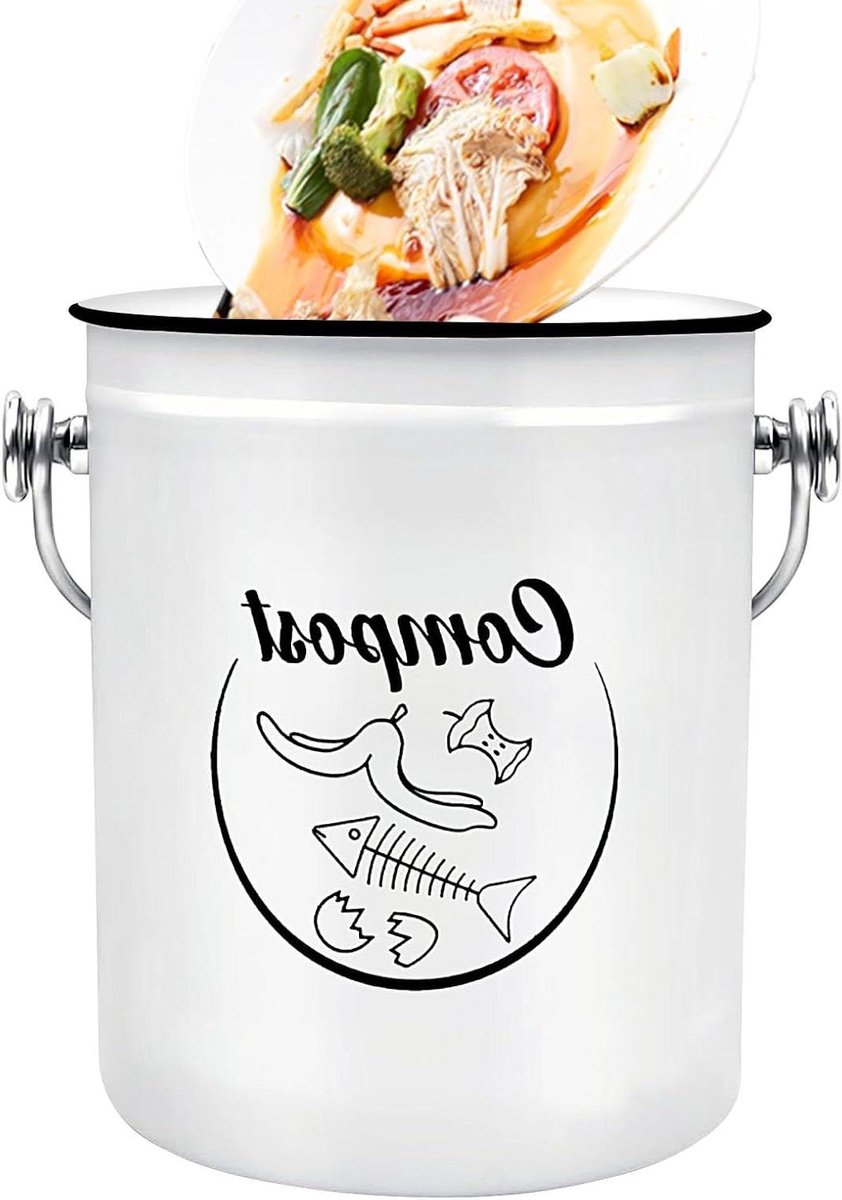 Compostbak Keuken - Voedselafvalbak GFT-bak - Keuken Afval Verzamelen - Efficiënte Geurbeheersing - 5 Liter - Meerkleurig