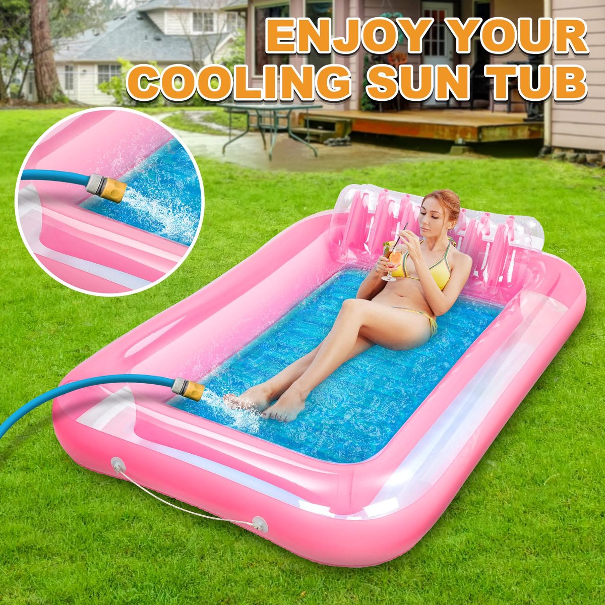 SnelShoppen - Subtail Waterhangmat met Afneembaar Kussen - Opblaasbare Waterhangmat voor Volwassenen en Kinderen - Perfect Waterspeelgoed voor Zwembad