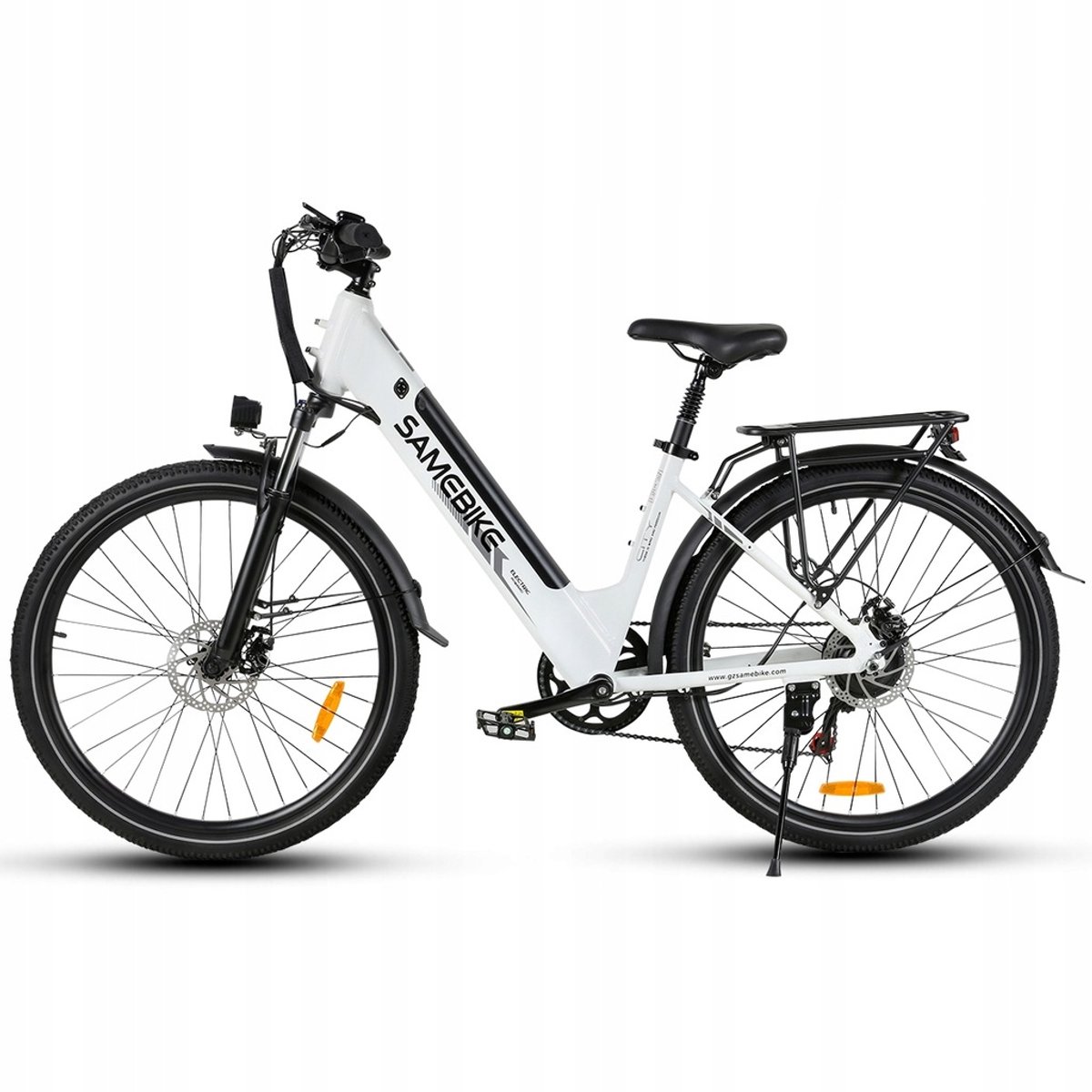 Samebike RSA01Pro-T 26'' Elektrische Fiets – 36V 15Ah, 90km Bereik, 250W Motor, 7-Speed Shimano, Dubbel Geveerd Wit