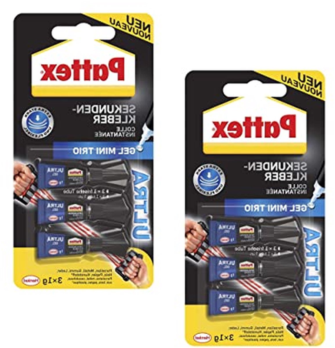 Secondelijm Ultra Gel - Superlijm Gel Snelle Lijm - Reparaties Uitvoeren - Druipt Niet - 6x 1 g - Kleurloos