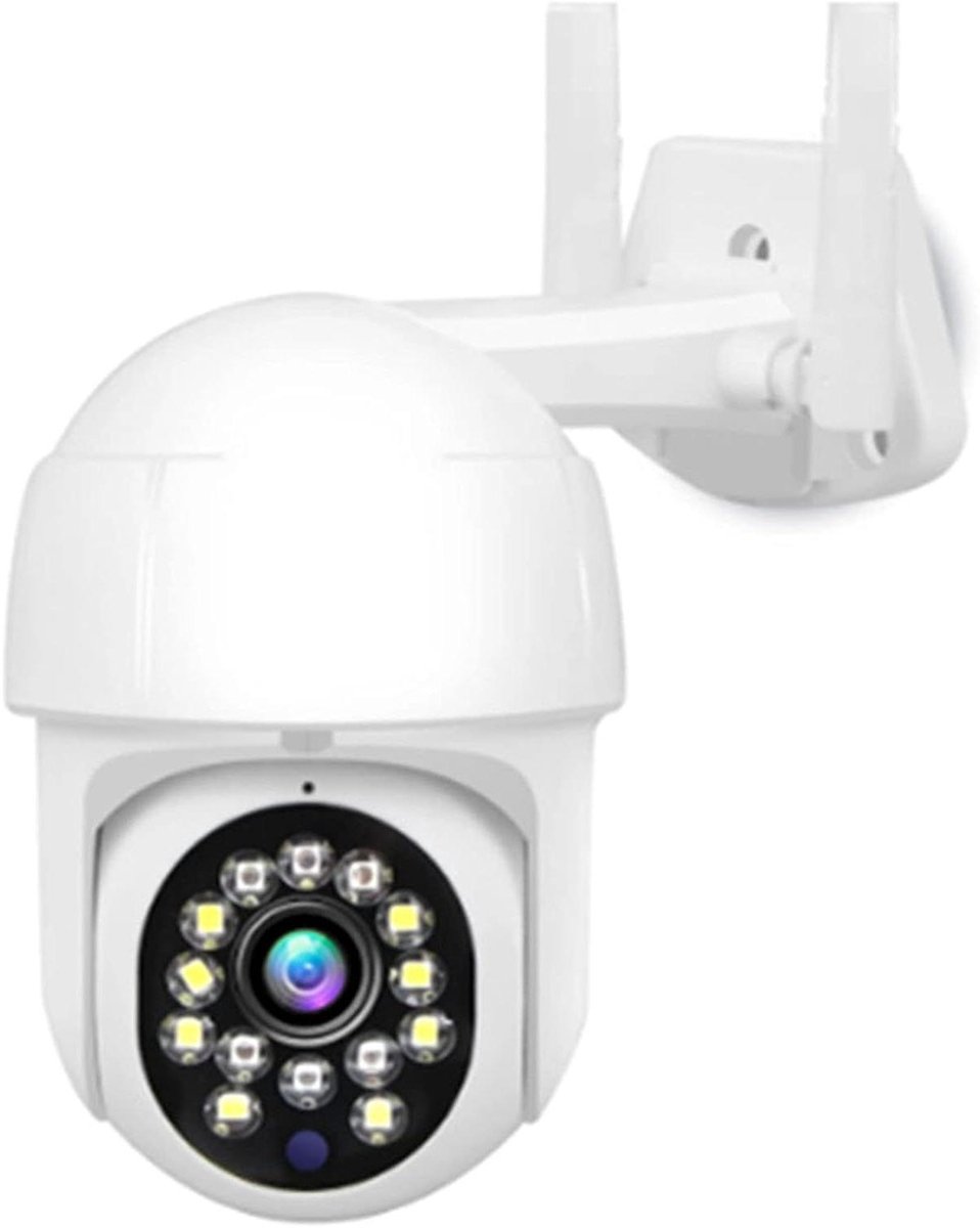 Beveiligingscamera Buiten - IP Camera Wifi - Huis Beveiligen - 360 Graden Rotatie - 1080p HD - Wit