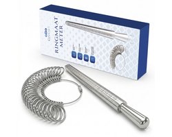GIVORY® Professionele Ringmaatmeter Set – Ringmaat Meter EU/UK/US – Ringmaat Meetset met Meetstaaf & Ringmaten – Sieraden Gereedschap – Ringmaat Bepalen – Ring Sizer Tool – Aluminium Ringmeter voor Juwelier, Sieradenmaker & Thuisgebruik