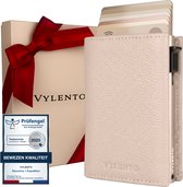 Vylento Expedition - Premium Pasjeshouder Uitschuifbaar - RFID Kaarthouder Portemonnee Mannen & Vrouwen - 12 Pasjes - Muntvak met Rits en Geldvak - Inclusief Luxe Cadeaubox - Pebble Beige