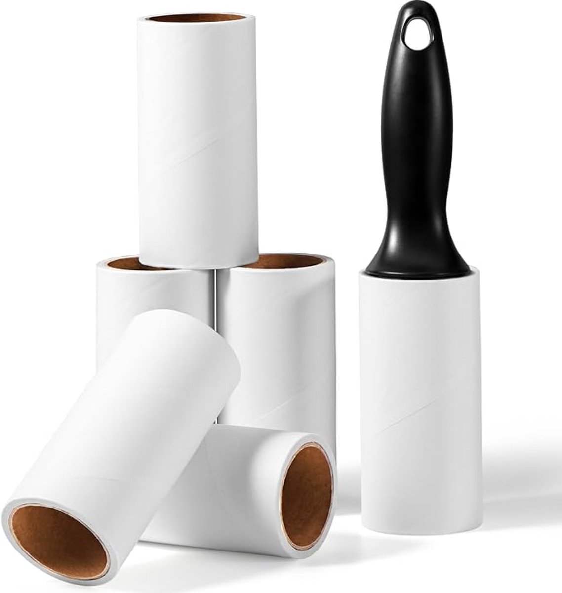 Kleding rollers - met Handvat - Scheurbare Pluisroller - kleefroller - Zelfreinigende pluisrol - Pluizenverwijderaar - Geschikt Voor kleding, bed, tapijt - 6 rollen