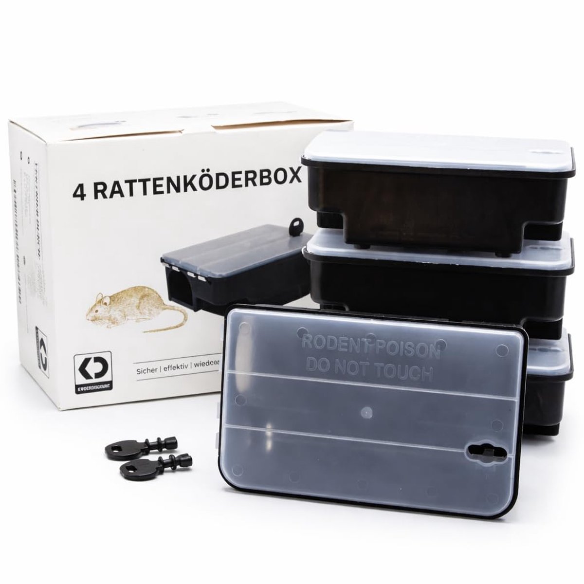 Dailygoods- Lokstations Professionele Lokaasdoos - 4X Ratten/Muizen - Veilig Gebruik - Niet-Giftig Lokaas - Bepaal Looproutes - Geschikt voor Bestrijding