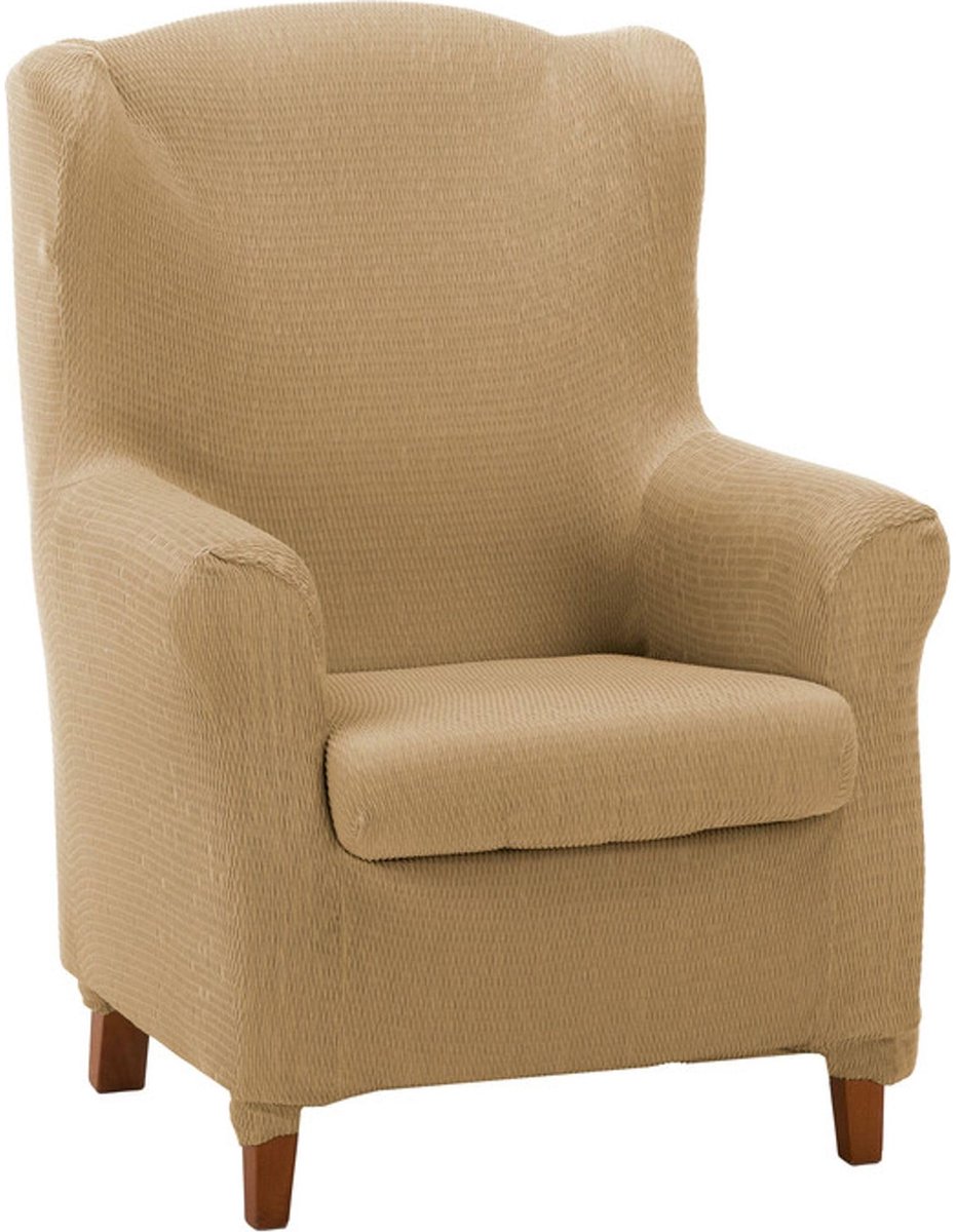 SnelShoppen - ECOMMERC3 Oorfauteuilhoes Beige, Elastisch en Extra Zacht, Verstelbare Duplex Oorfauteuilhoes, 100% Made in Spanje voor Woonkamer, Eetka