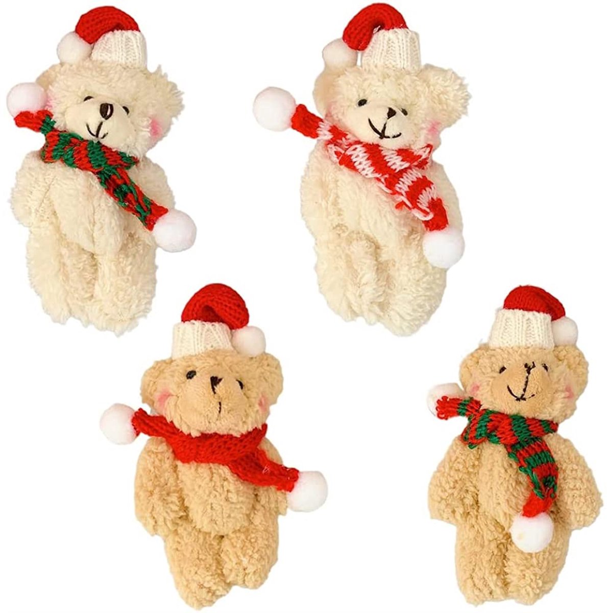Decoratieve Kerst Pluches 4 Stukken Vrolijke Boomtoppen