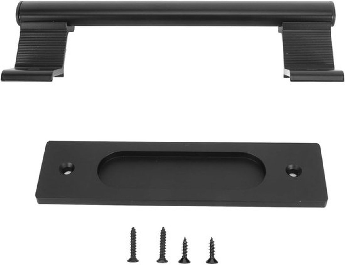 Deurgreep - Schuifdeur Handvat - Deuren Openen - Universeel Zwart Aluminium - 6mm Dik - Zwart