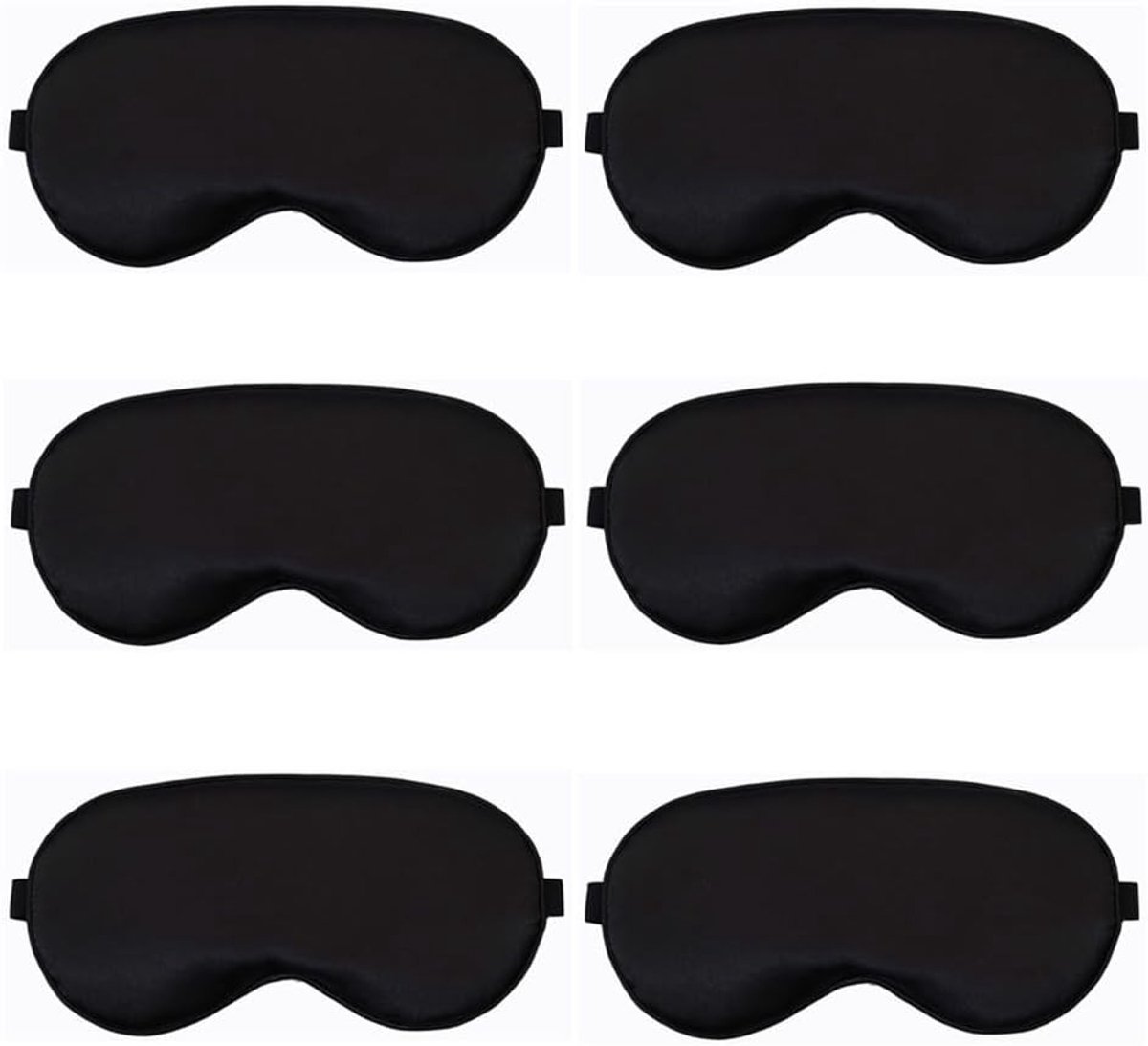 6 stuks superzachte zijden slaapmaskers met verstelbare riem voor comfortabel slapen, reizen en dutjes