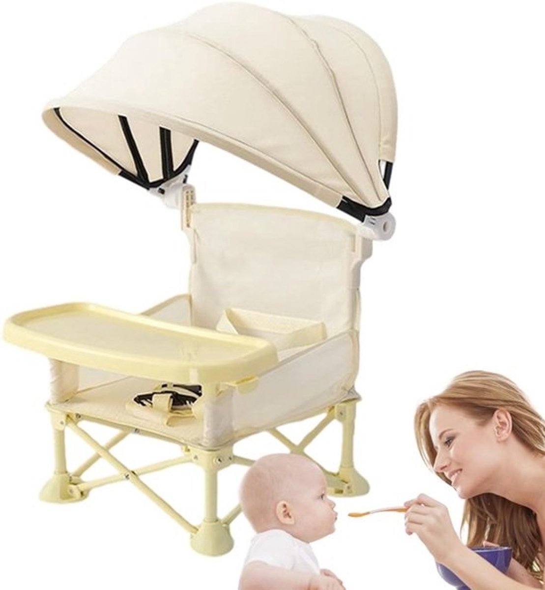 Baby Reisstoel - Draagbare Kinderstoel - Veilig Eten Buiten - Met Afneembaar Dienblad - 18 x 18 x 18 cm