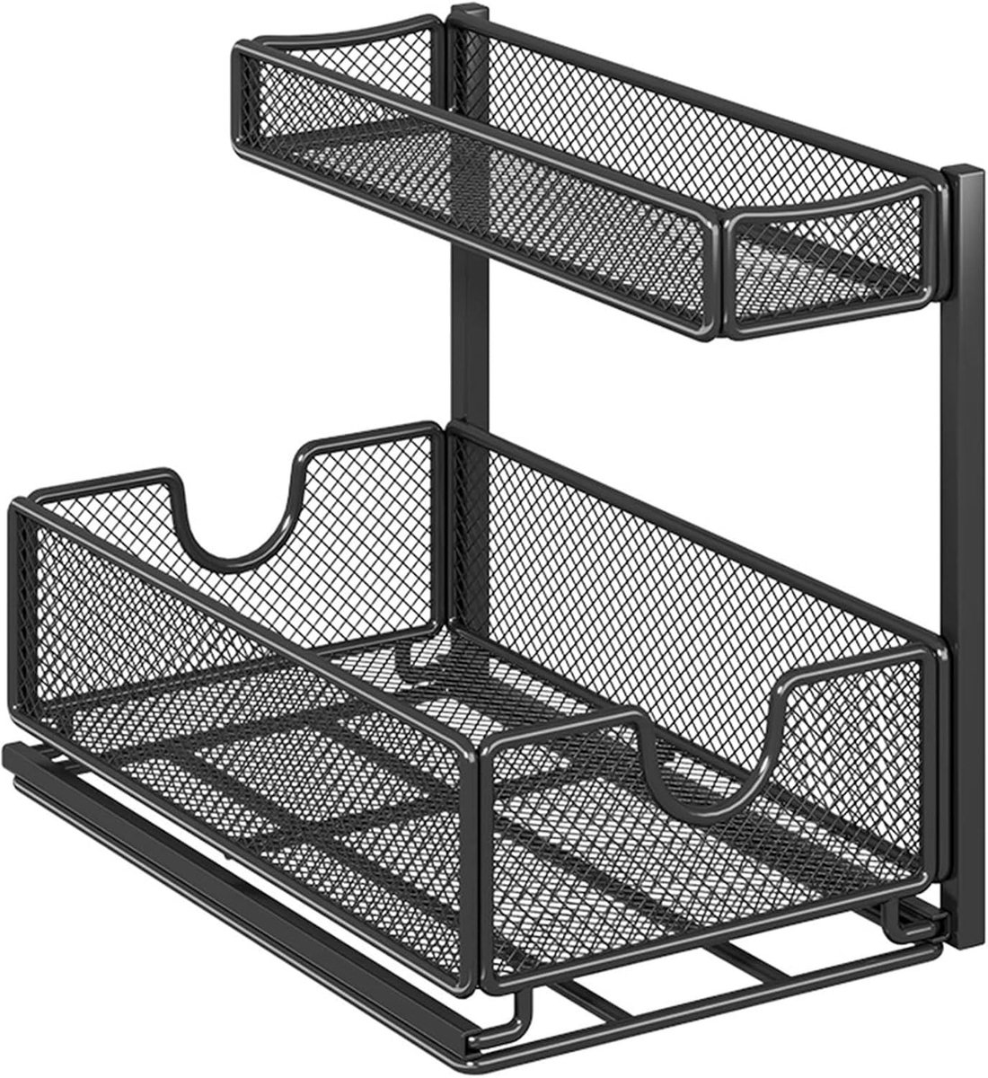 Uitschuifbare Keuken Organizer - Met Trekmand en Twee Niveaus