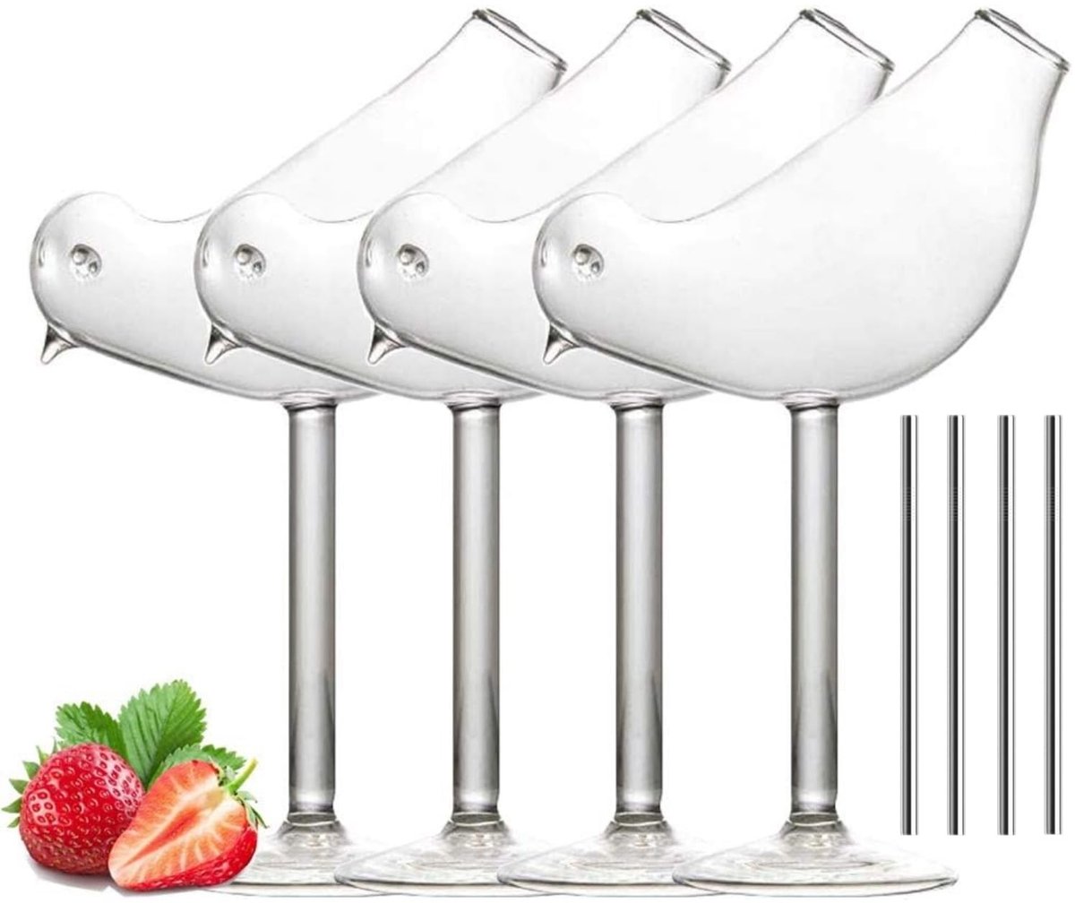 Cocktailglas - 150ml met Vogelontwerp - Set van 4