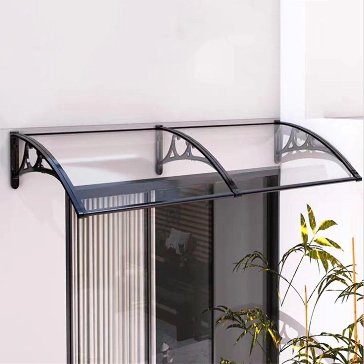 Voortent voor Deur - Aluminium Bevestiging en Polycarbonaat Paneel - 70x200cm