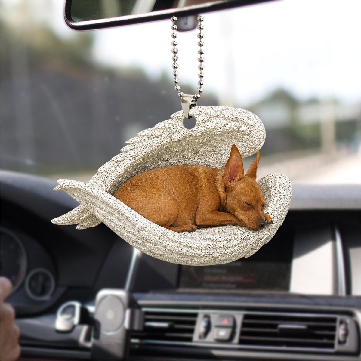 Miniatuur Pinscher Engel Hangdecoratie - Voor auto en interieur