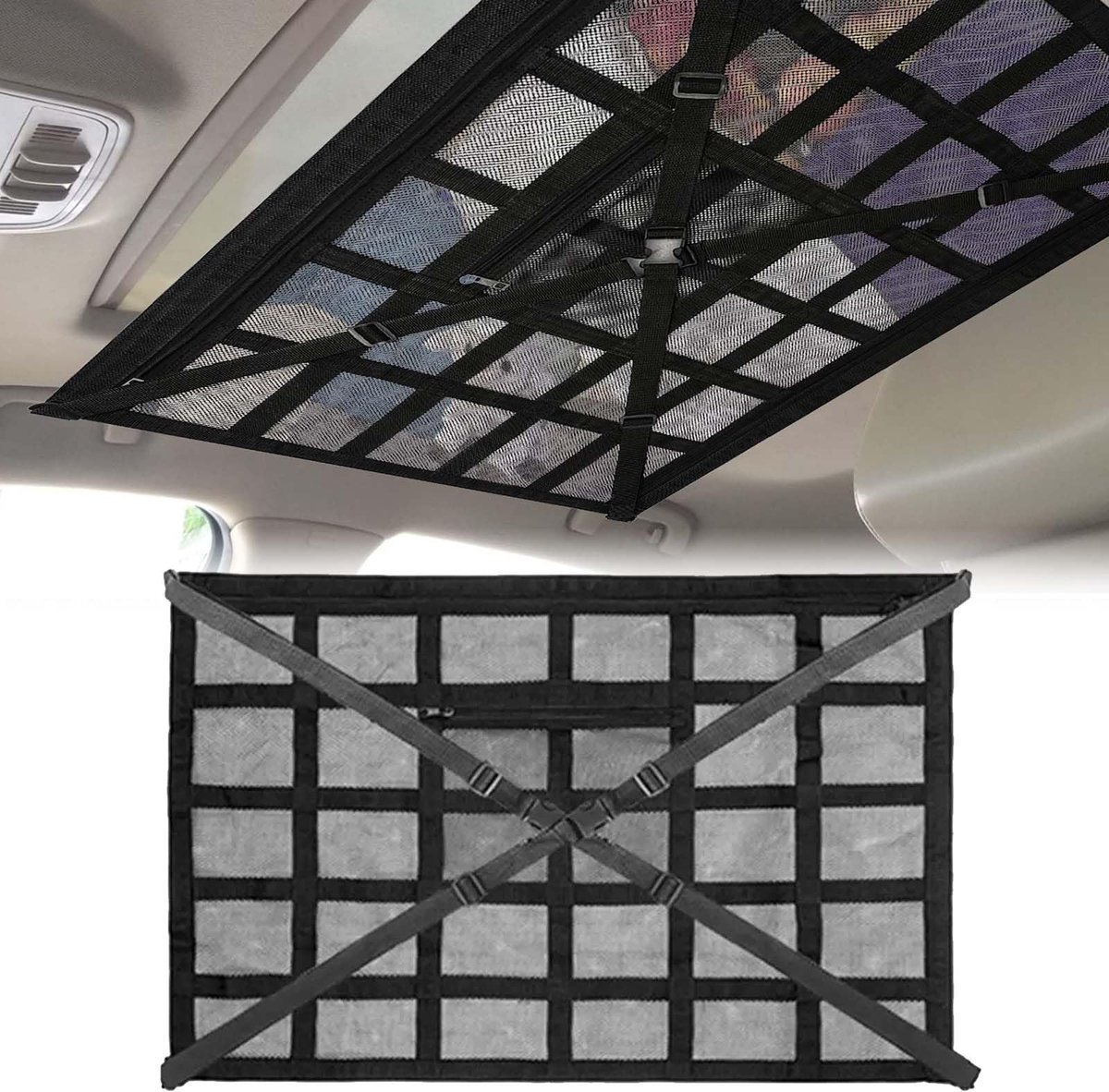 Auto Opbergnet - Geschikt voor Dacia Logan 2 (II) - Dubbele laag 90x65cm