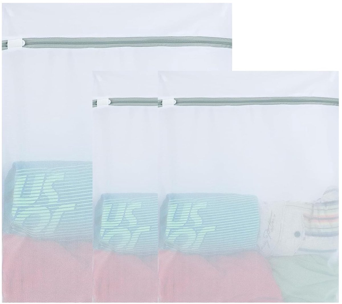 Set van 3 Delicate Wasnetten - Witte Kleding Bescherming