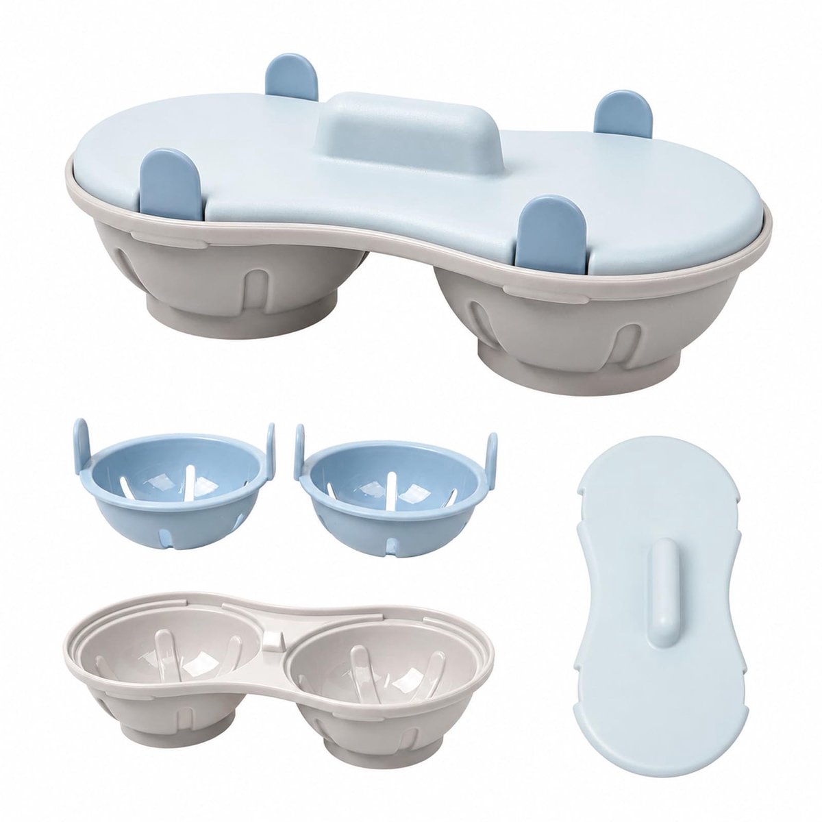 Magnetron Eierkoker voor 2 Eieren - Scandinavisch Blauw