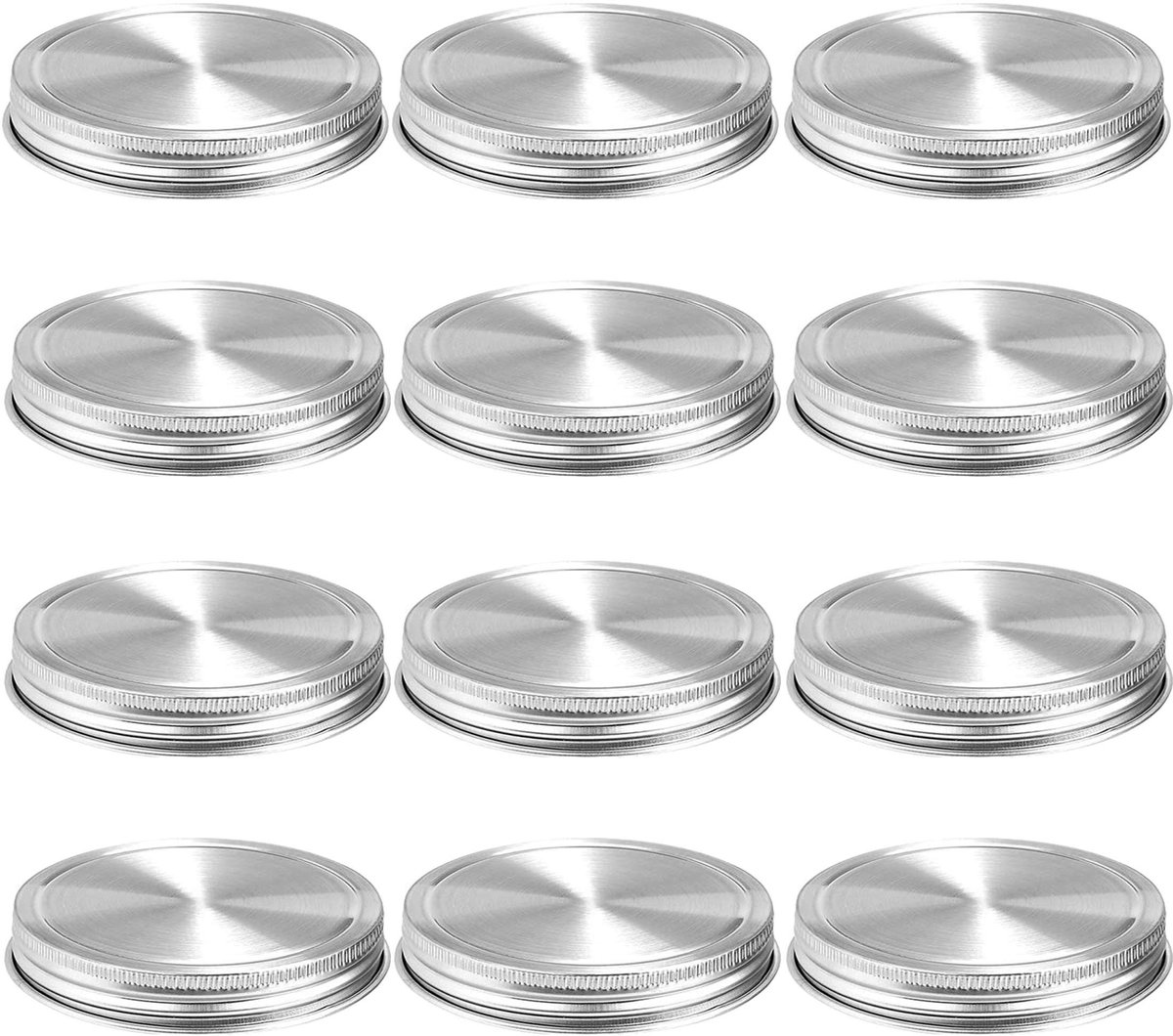 Mason Jar Lids - Roestvrijstalen deksels voor brede potten - Set van 12