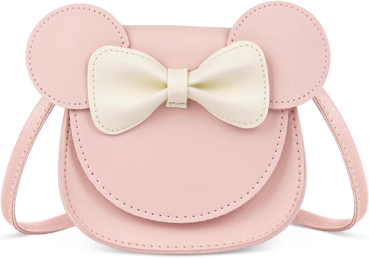 Kleine Schoudertas met Strik en Magnetische Klep voor Meisjes, Perfecte Handtas voor Kinderen en Tieners in Roze, Ideaal voor Dagelijks Gebruik en Feestjes