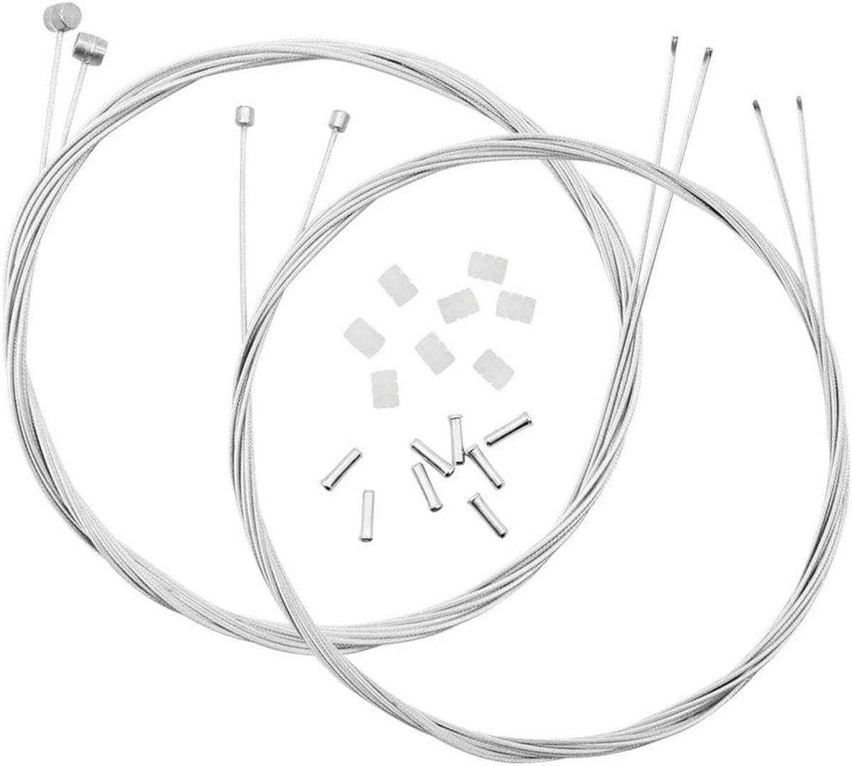 Complete Set Fietskabels voor Rem en Versnelling - Inclusief Kabel Eindkappen en Donuts - Geschikt voor Mountainbike en Wegfiets