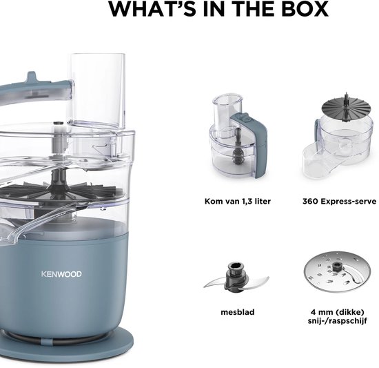 Keukenmachine 650W - Compacte Foodprocessor - Hakken, Snijden, Mengen en Raspen - Direct Serveren - Vaatwasserbestendig — afbeelding 4