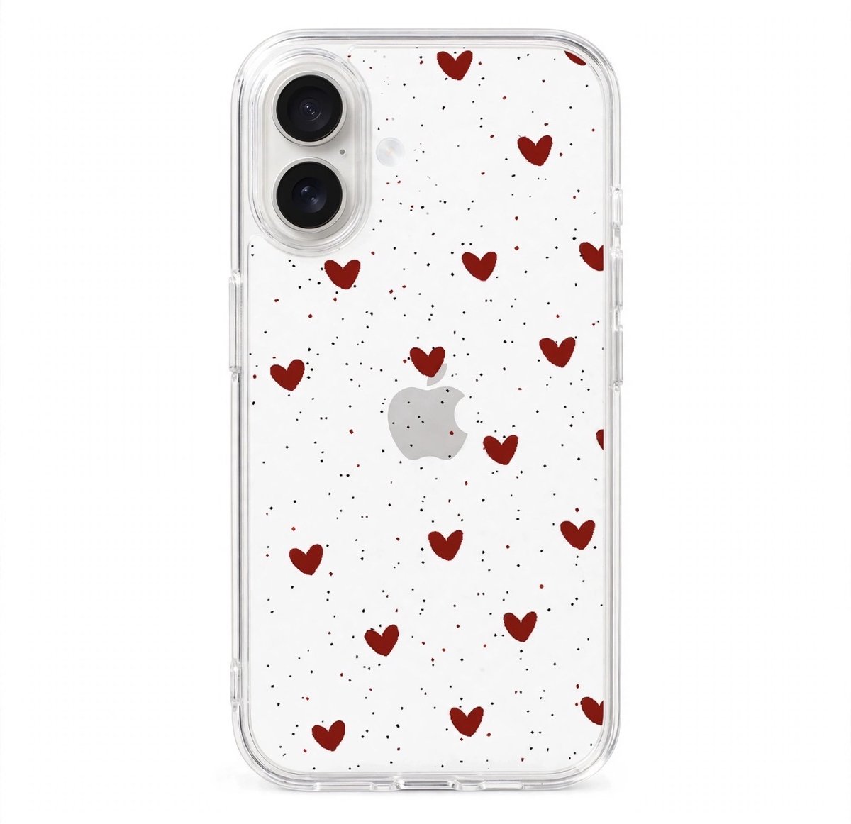 Romantisch telefoonhoesje met rode hartjes - iPhone 17
