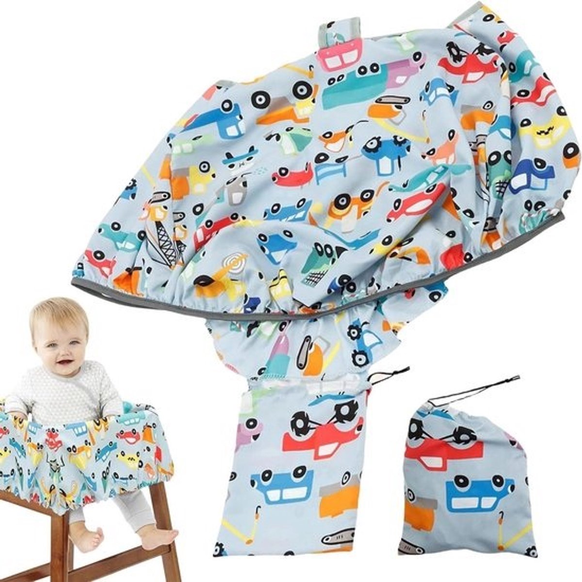 Winkelwagenhoes Kinderen - Boodschappenhoes Stoelbeschermer - Hygiënisch Winkelen - Gewatteerd Comfort - 60 x 40 cm - Meerkleurig
