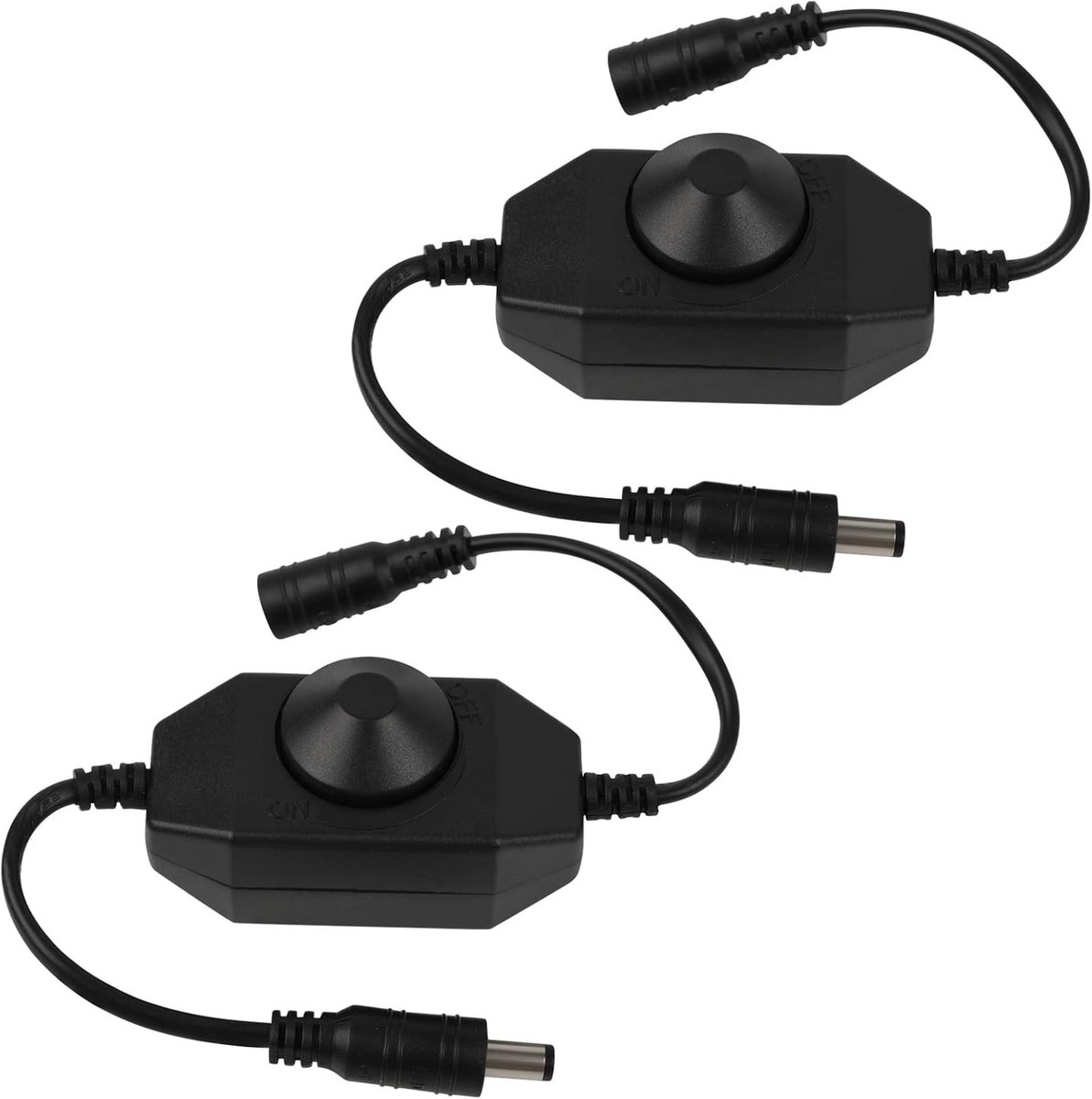 Dimbare LED-dimmer voor 12V en 24V verlichting, 2 stuks, PWM-controller, flikkervrij en draaibaar voor SMD 5050/3528/2835/5630 verlichting