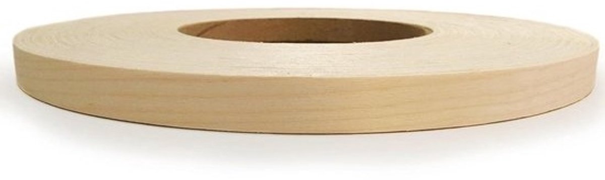 Houtfineer Randafwerking - Houten Tape - Meubels Afwerken - Voorgelijmd & Fijn Geschuurd - 250 voet - Berken