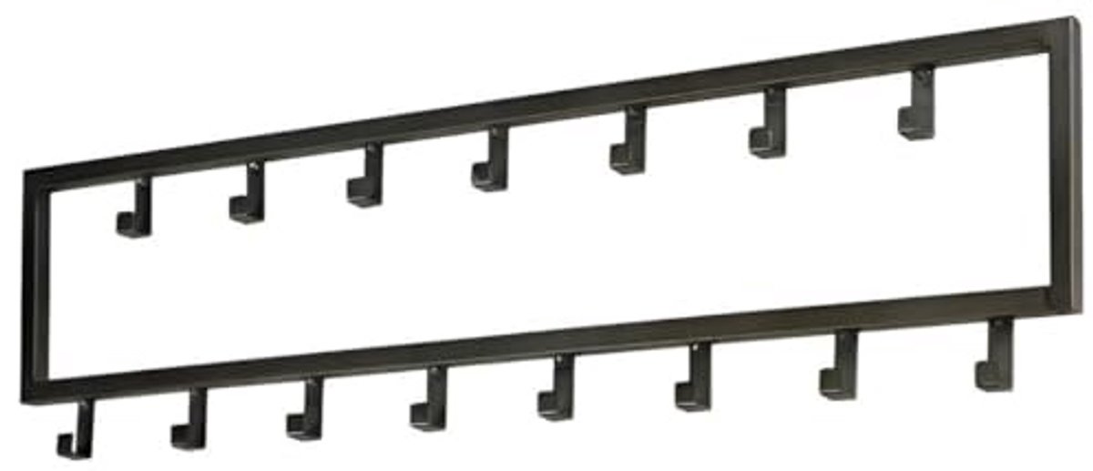 Wandkapstok met 15 Haken, 80 cm, RVS, Matzwart, Ruimtebesparende Muurkapstok voor Jassen, Tassen en Accessoires