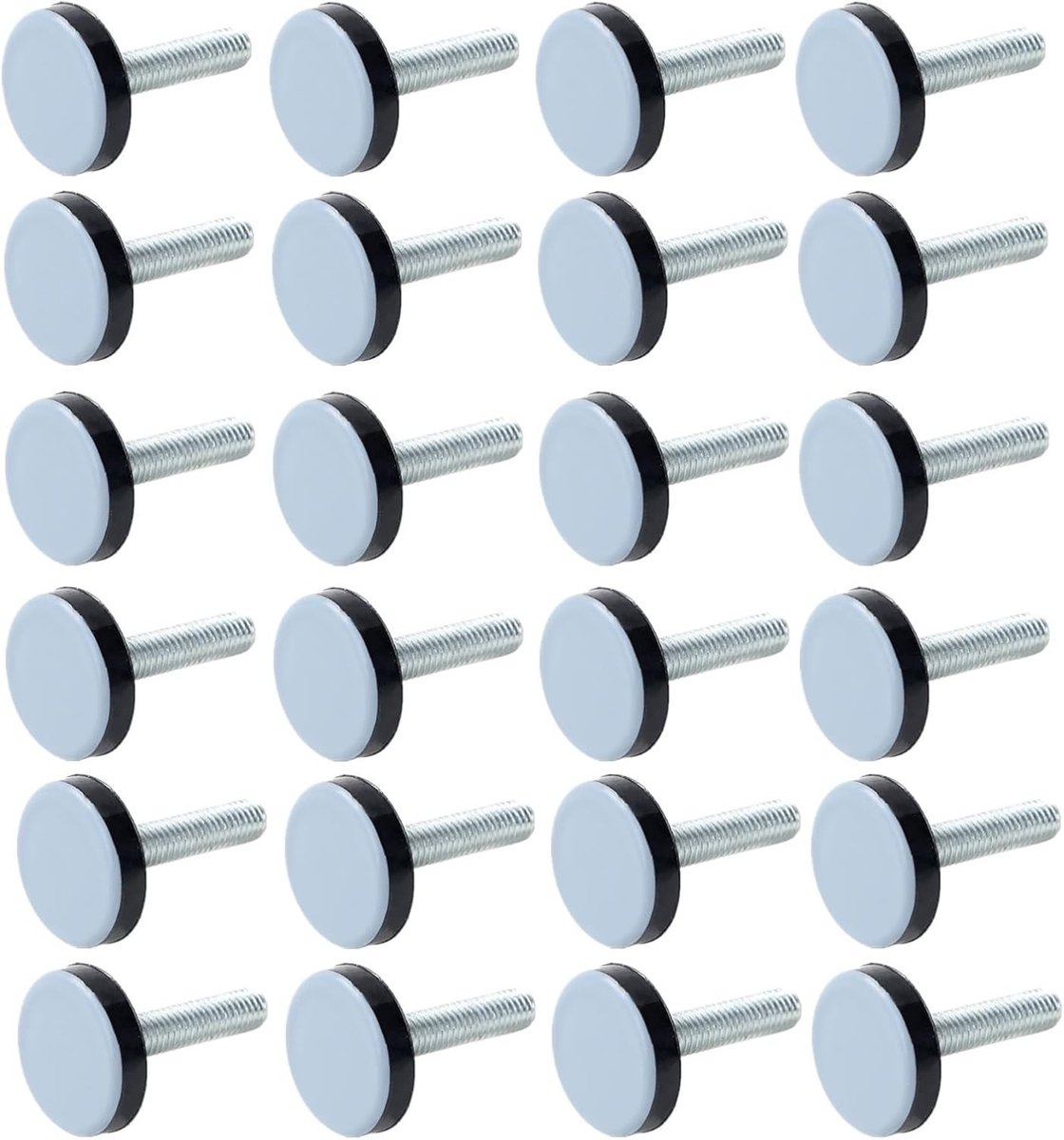 Teflon Meubelpootglijders met Schroefdraad - 24 Stuks, Ideaal voor Vloerbescherming en Geluidsreductie