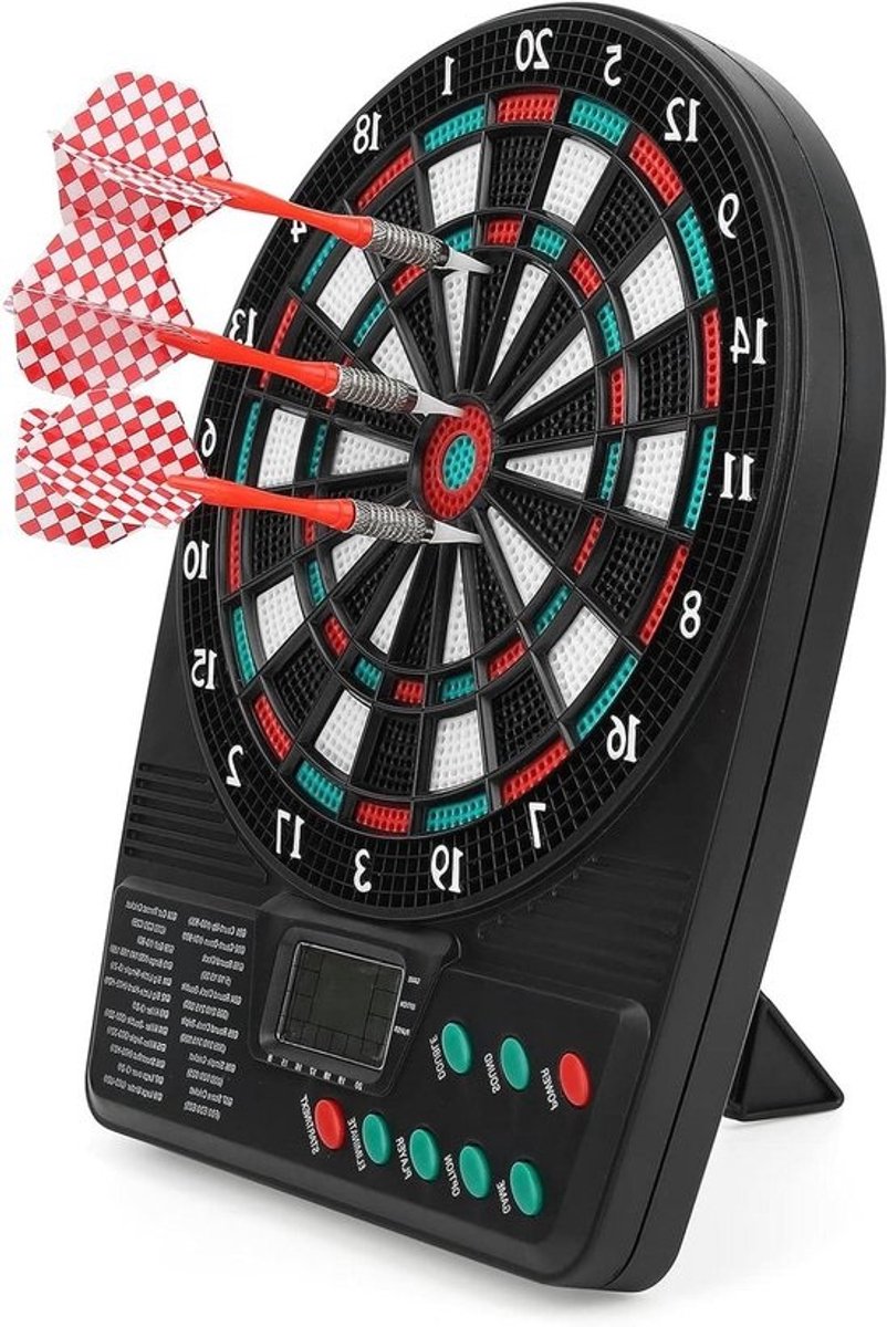 Elektronisch Dartbord - Dartspel Set - Familie Entertainment - LCD Score Display - 26 x 20 cm - Zwart