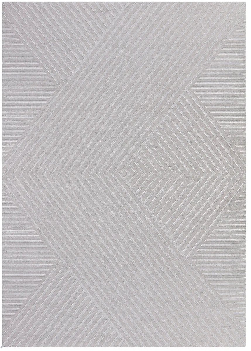 Dutch XXL Scandinavisch Vloerkleed | Tapijt | Sahara | Geometrisch | Zilver | 280x370 cm