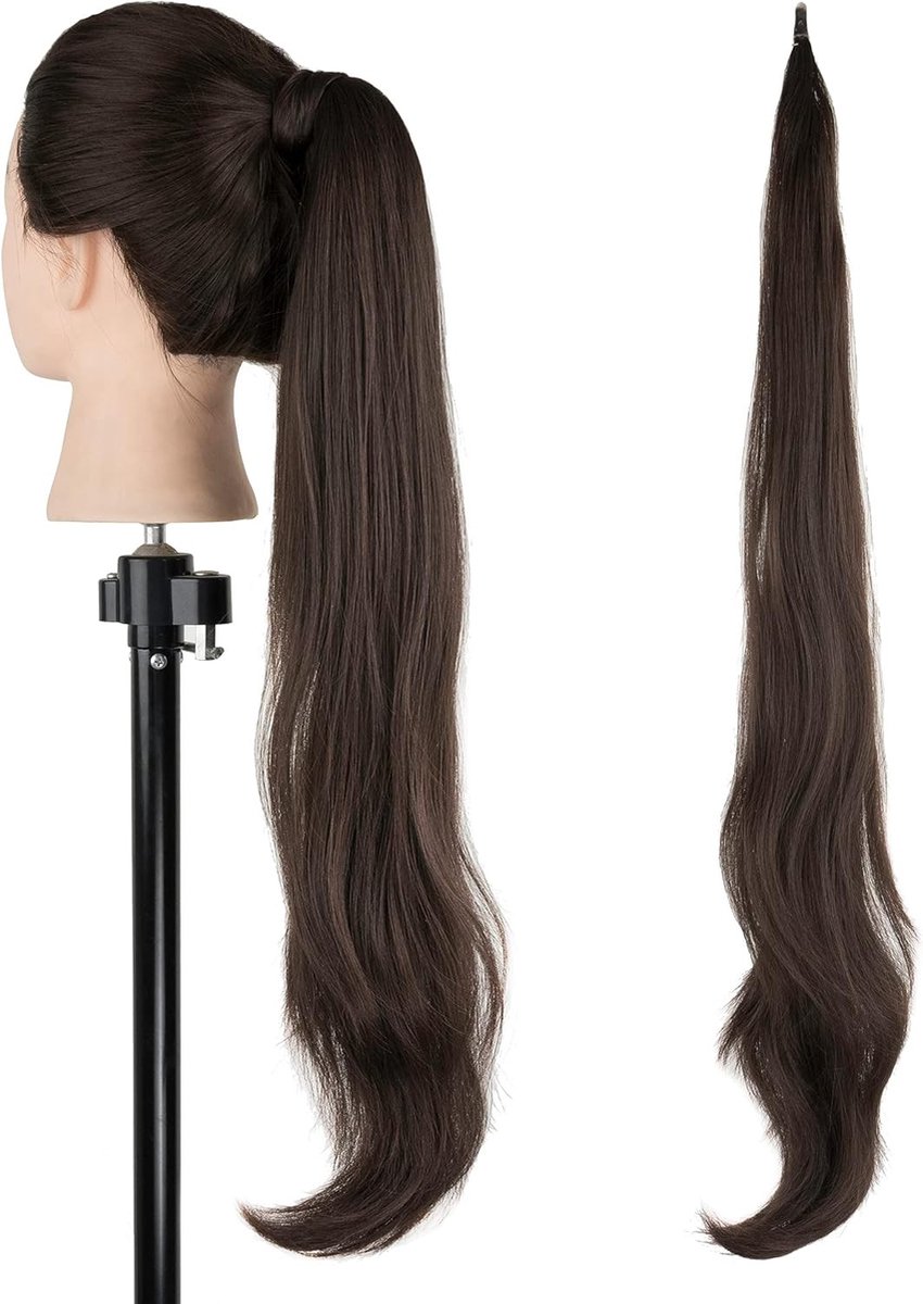 Ponytail Haarextensions voor een Flexibele en Mooie Staart - Chocoladebruin Haarstuk voor Diverse Stijlen