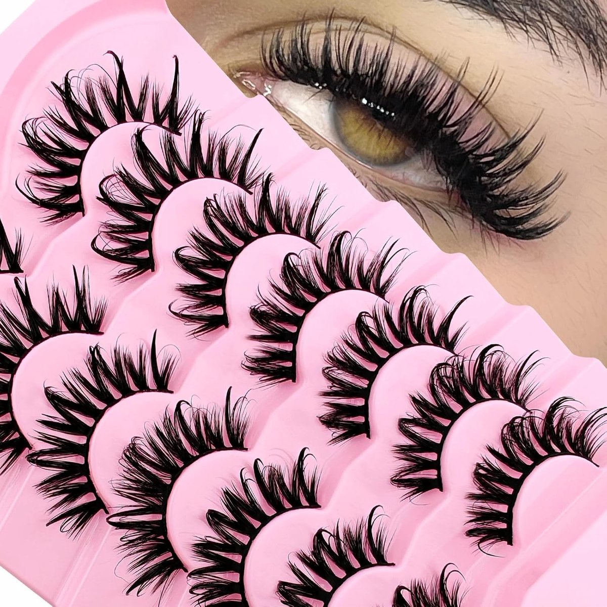 Manga Wimpers voor Cosplay en Anime, D-Curl, 18 mm, Dramatisch en Dikke Nepwimpers met Wet Look Effect