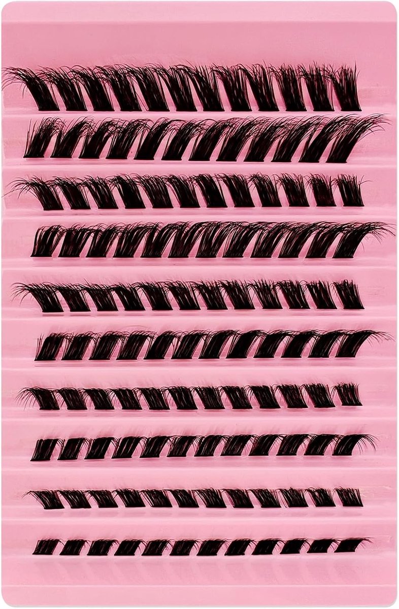 Eyelash Extension Set met 120 Fluffy Kunstwimpers, Dikke Cluster Wimpers en Individuele Wimperextensions voor een Volumineuze Look
